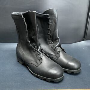 Vintage Ro Search 1986 Black Leather Lace Up Combat Boots Mens Size 9 R